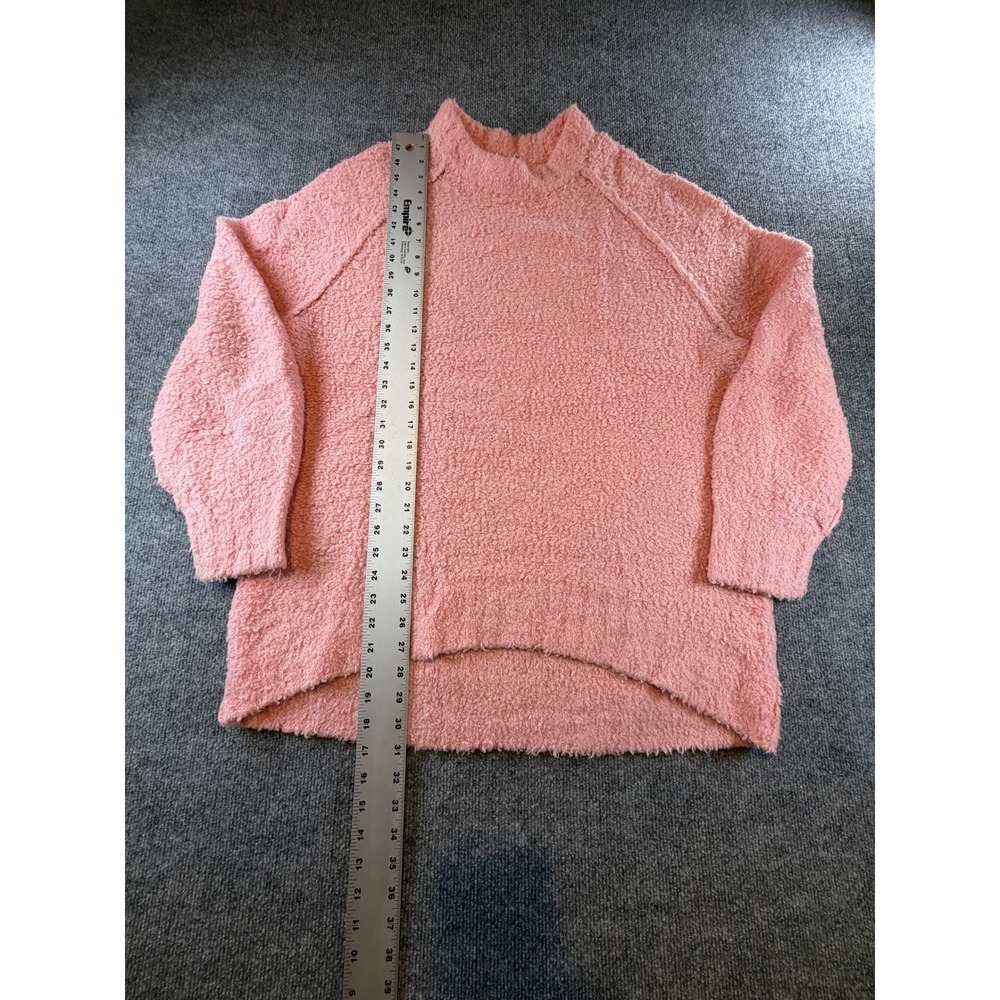 Free People Found My Friend Sweater Pink Boucle Mock Neck Pullover Sm OB822453 - Picture 2 of 6